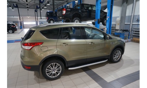 Пороги алюминиевые (Alyans) Ford Kuga (2013-) на Ford Kuga (2013-2016) 