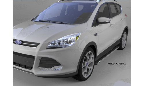 Пороги алюминиевые (Emerald Black) Ford Kuga (2013-) на Ford Kuga (2013-2016) 