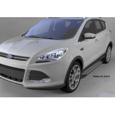 Пороги алюминиевые (Sapphire Silver) Ford Kuga (2013-)