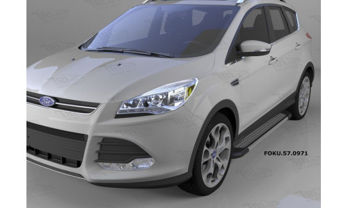 Пороги алюминиевые (Topaz) Ford Kuga (2013-) на Ford Kuga (2013-2016) 