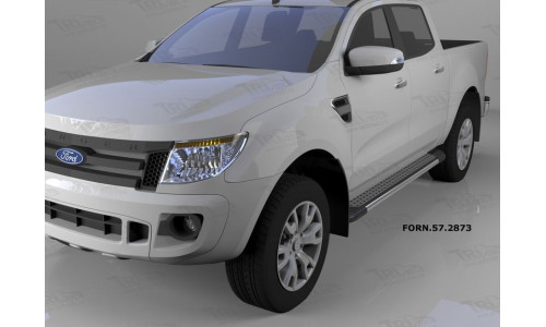 Пороги алюминиевые (Topaz) Ford Ranger (2012-) на Ford Ranger T6 (2012-2016) 