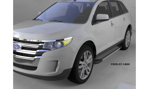 Пороги алюминиевые (Topaz) Ford Edge (2014-) на Ford Edge (2014-2015) 