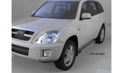 Пороги алюминиевые (Topaz) Chery Tiggo (2006-)/Vortex Tingo(2010-) на Chery Tiggo (2005-2011) 