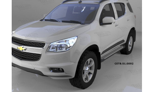 Пороги алюминиевые (Sapphire Silver) Chevrolet TrailBlazer (2013-) на Chevrolet Trailblazer (2012-) 