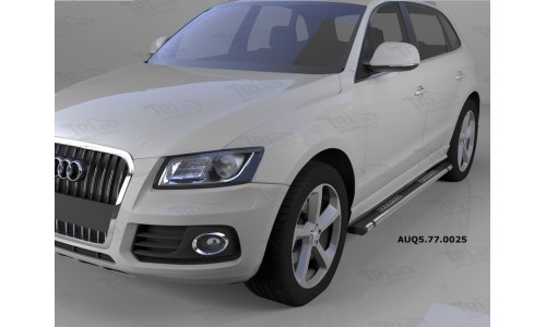 Пороги алюминиевые (Emerald Black) Audi (Ауди) Q5 (2009-) на Audi Q5 (2008-2016) 