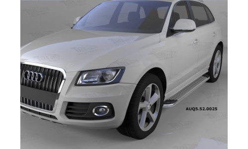 Пороги алюминиевые (Opal) Audi (Ауди) Q5 (2009-) на Audi Q5 (2008-2016) 