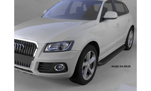 Пороги алюминиевые (Sapphire Black) Audi (Ауди) Q5 (2009-) на Audi Q5 (2008-2016) 