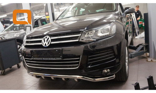 Защита переднего бампера Volkswagen Touareg (2010-) (Shark) d60/42 на Volkswagen Touareg (2010-2014) 