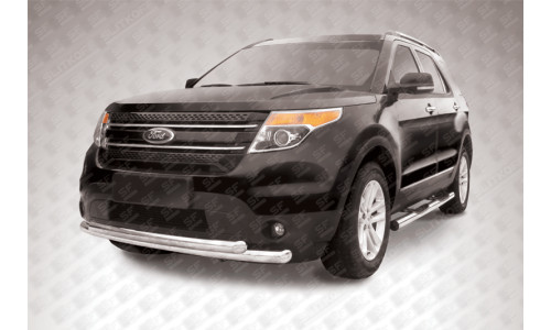 Защита переднего бампера d76+d57 двойная Ford Explorer (2012) на Ford Explorer (2011-2015) 