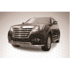 Защита переднего бампера d57+d42 двойная Great Wall Hover H3 (2014)