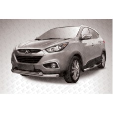 Защита переднего бампера d76+d57 двойная Hyundai ix-35