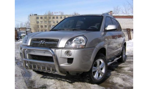 Кенгурятник низкий d57 c защитой картера Hyundai Tucson на Hyundai Tucson (2004-2009) 