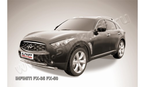 Защита переднего бампера d76+d57 двойная Infiniti FX-35; FX-50 на Infiniti FX35/50 (2009-2012) 