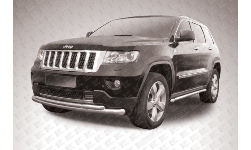 Защита переднего бампера d76+d57 двойная радиусная JEEP Grand Cherokee (2011) на Jeep Grand Cherokee (2010-2013) 