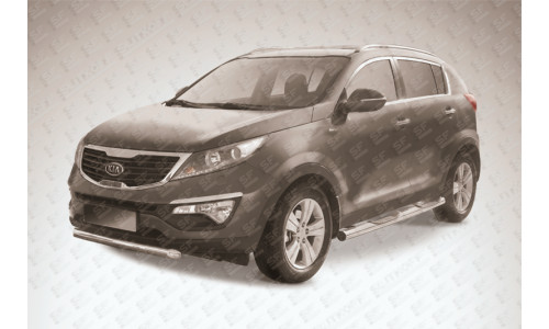 Защита переднего бампера d76 короткая KIA Sportage (2010) на Kia Sportage (2010-2013) 