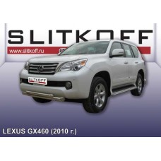Защита переднего бампера d76+d57 двойная короткая Lexus GX-460 (2010)