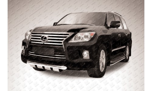 Защита переднего бампера d76 с профильной ЗК Lexus LX-570 на Lexus LX570 (2012-2015) 