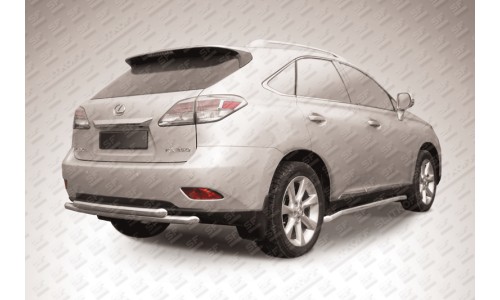 Защита заднего бампера d57+d57 двойная Lexus RX-350/RX-270 (2012) на Lexus RX 270/350/450h/300  (2012-2015) 