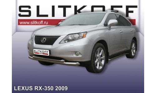 Защита переднего бампера d76+d57 двойная Lexus RX-350 (2009) на Lexus RX 300/330/350 (2003-2009) 