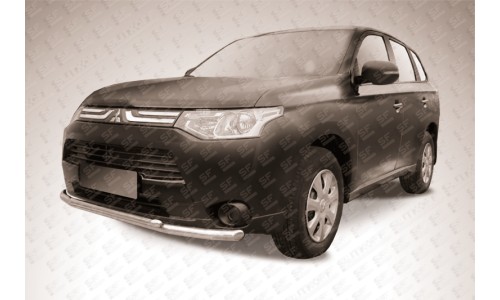 Защита переднего бампера d57+d42 двойная Mitsubishi Outlander (2013) на Mitsubishi Outlander (2012-2014) 