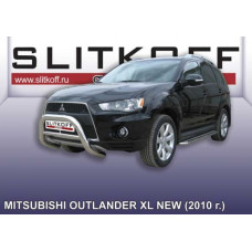 Кенгурятник низкий d76 Mitsubishi Outlander XL (рестайлинг 2010)