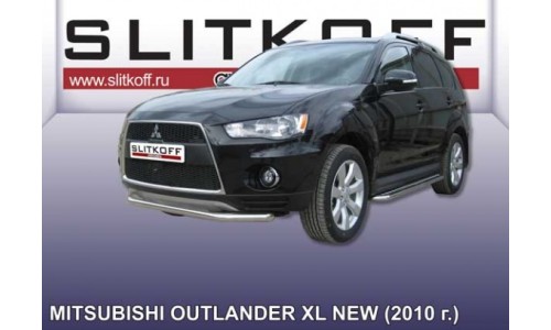 Защита переднего бампера d57 Mitsubishi Outlander XL (рестайлинг 2010) на Mitsubishi Outlander XL (2010-2012) 