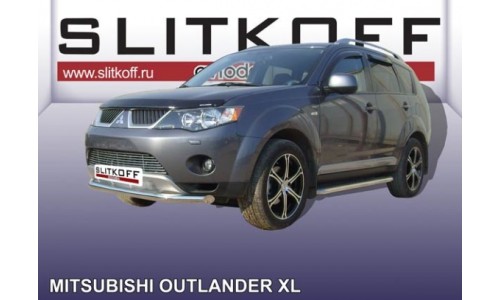 Защита переднего бампера d57 Mitsubishi Outlander XL (до 2010) на Mitsubishi Outlander XL (2010-2012) 