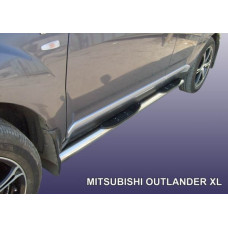 Пороги d76 с проступями Mitsubishi Outlander XL (до 2010)
