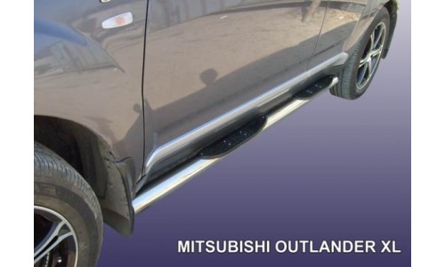 Пороги d76 с проступями Mitsubishi Outlander XL (до 2010) на Mitsubishi Outlander XL (2007-2009) 