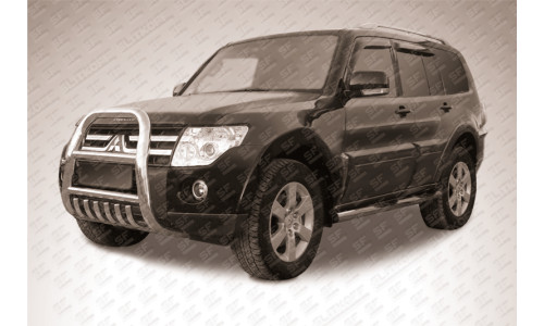 Кенгурятник высокий d76 с защитой картера Mitsubishi Pajero IV на Mitsubishi Pajero 4 (2006-2011) 