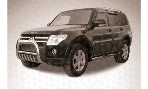 Кенгурятник низкий d76 с защитой картера Mitsubishi Pajero IV на Mitsubishi Pajero 4 (2006-2011) 