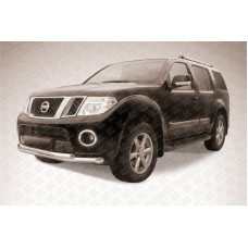 Защита переднего бампера d76+d57 двойная Nissan Pathfinder (2011)