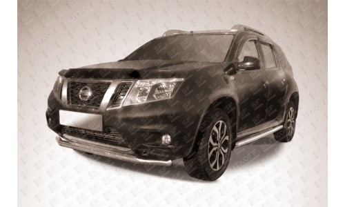 Защита переднего d57 бампера Nissan Terrano (2014) на Nissan Terrano (2014-) 