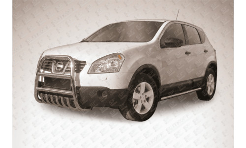 Кенгурятник высокий d57 с защитой картера Nissan QASHQAI (2007) на Nissan Qashqai (2007-2010) 