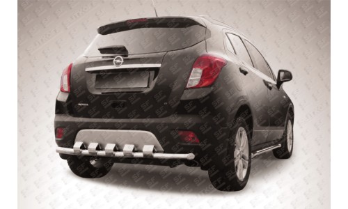 Защита заднего бампера d57 с декоративными элементами Opel Mokka (2013) на Opel Mokka (2012-) 