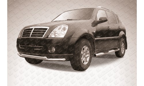Защита переднего бампера d57+d57 двойная SsangYong REXTON (2010) на Ssang Yong Rexton (2007-2012) 