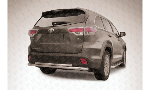Защита заднего бампера d57+d42 двойная радиусная Toyota Highlander (2014) на Toyota Highlander (2014-2016) 