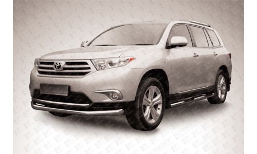 Защита переднего бампера d76 длинная Toyota Highlander (2010) на Toyota Highlander (2010-2013) 