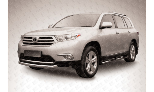 Защита переднего бампера d76 радиусная Toyota Highlander (2010) на Toyota Highlander (2010-2013) 