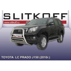 Кенгурятник высокий d76 с защитой картера Toyota Land Cruiser Prado (2010)