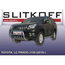 Кенгурятник низкий d76 с защитой картера Toyota Land Cruiser Prado (2010)