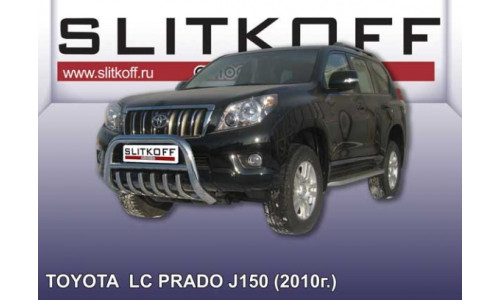 Кенгурятник низкий d76 с защитой картера Toyota Land Cruiser Prado (2010) на Toyota Land Cruiser Prado 150 (2009-2012) 