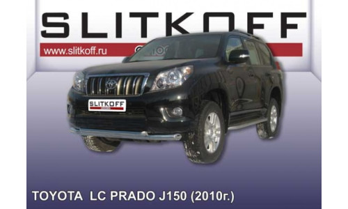 Защита переднего бампера d76+d57 двойная Toyota Land Cruiser Prado (2010) на Toyota Land Cruiser Prado 150 (2009-2012) 