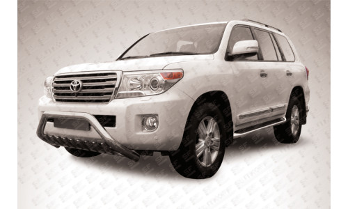 Кенгурятник низкий широкий d76 с защитой картера Toyota Land Cruiser 200 (2013) на Toyota Land Cruiser 200 (2012-2015) 