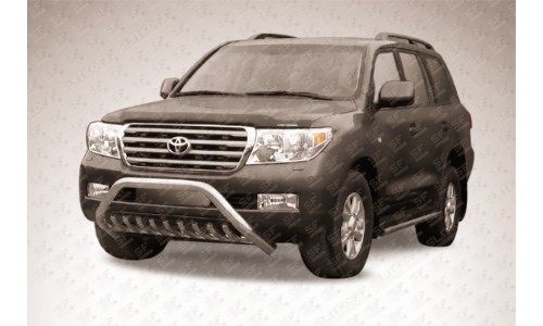 Кенгурятник низкий широкий d76 с защитой картера Toyota Land Cruiser 200 (2007) на Toyota Land Cruiser 200 (2007-2011) 