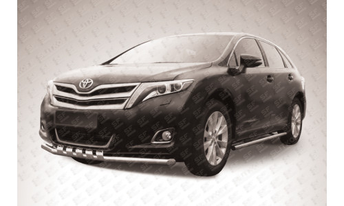 Защита переднего бампера d57 с декоративными элементами Toyota Venza (2013) на Toyota Venza (2013-2016) 