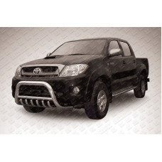 Кенгурятник низкий d76 с защитой картера Toyota Hilux