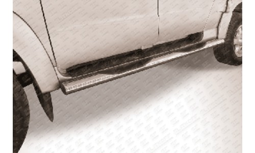 Пороги d76 с проступями UAZ Patriot Picap на UAZ PATRIOT PICKUP (2008-2014) 