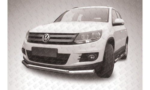 Защита переднего бампера d76+d42 двойная Volkswagen Tiguan (2011) на Volkswagen Tiguan (2011-2017) 