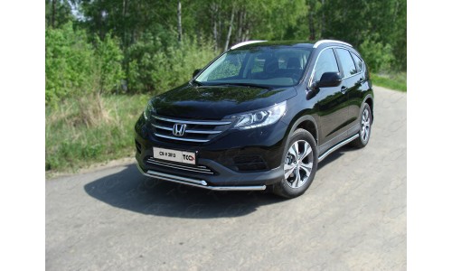 Защита передняя нижняя (двойная) 42,4/42,4 мм код HONCRV13-03 на Honda CR-V (2012-2015) 